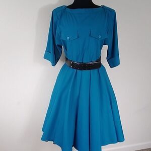 Vintage Petites By  Coco Of California Women Dress M/L Belt Not Included